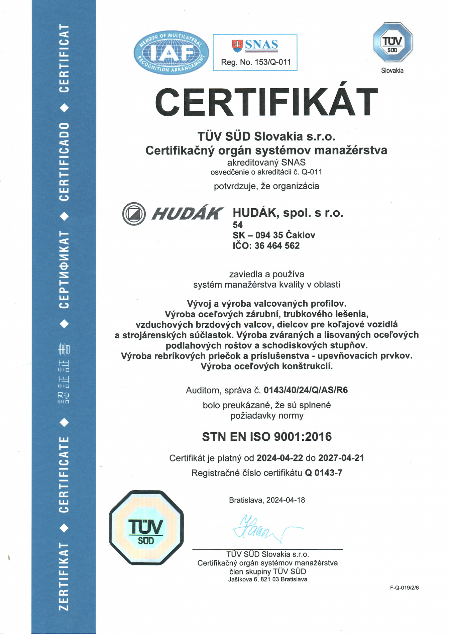 Certifikáty Certifikáty